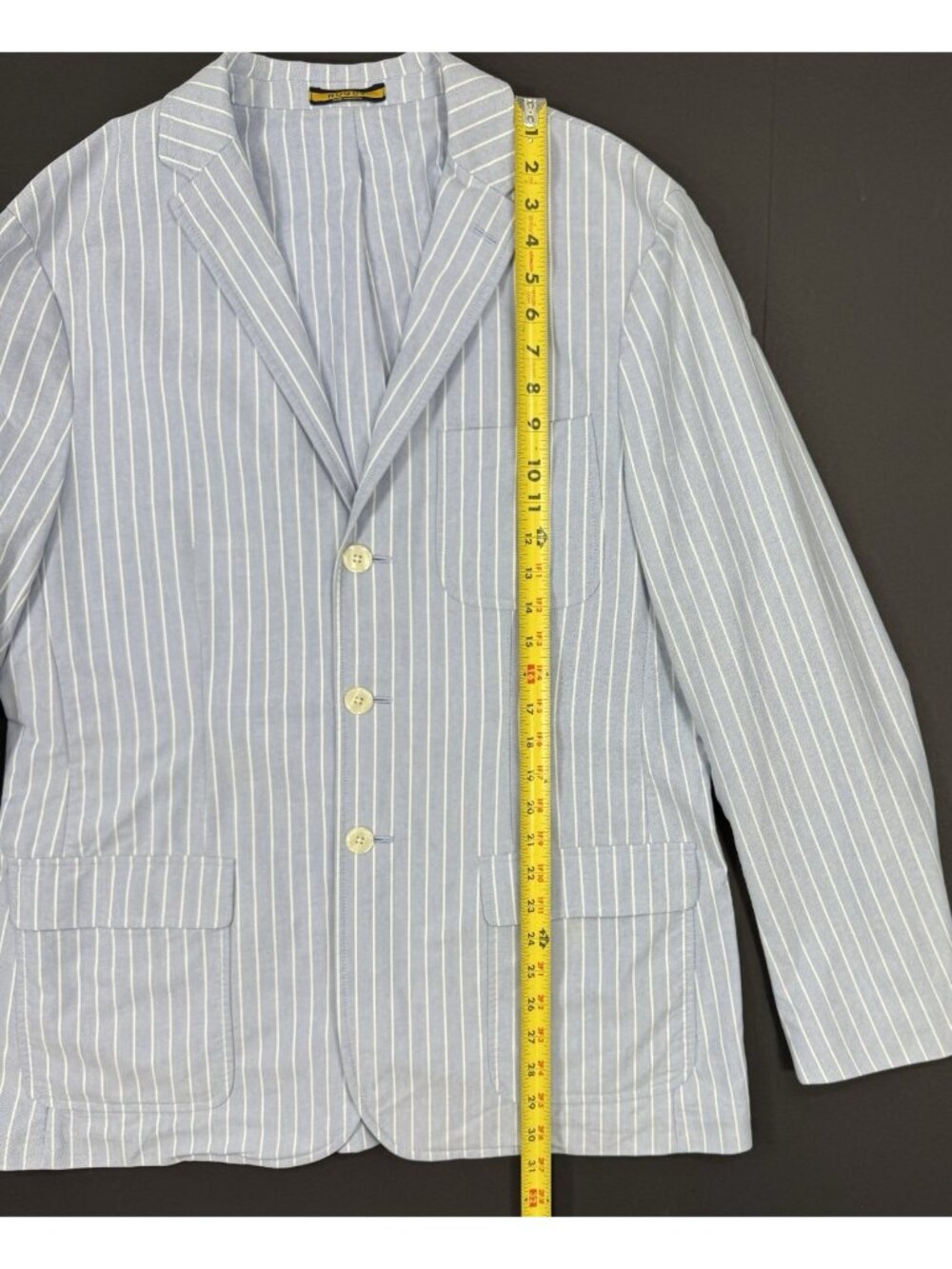Rugby Ralph Lauren Mens Sport Coat Jacket Size Large Striped Blue White Blazer - Picture 13 of 16